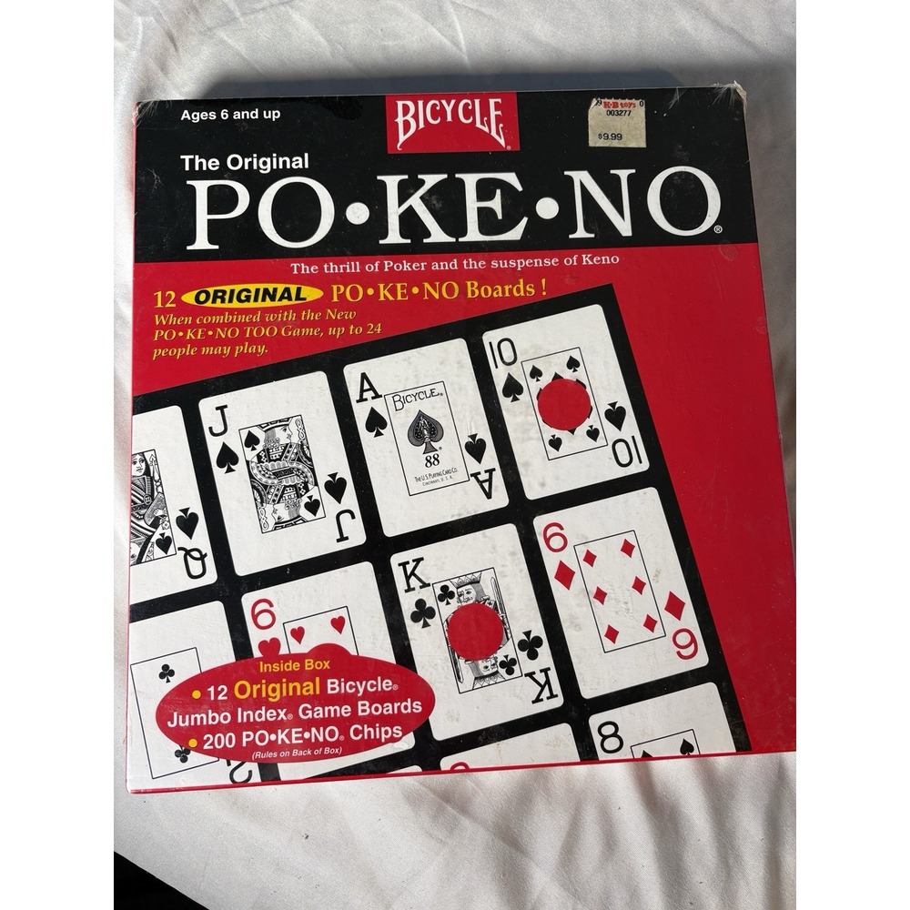 Pokeno Po Ke No The Original Bicycle Brand NEW Jumbo Index Game Boards 200 Chips